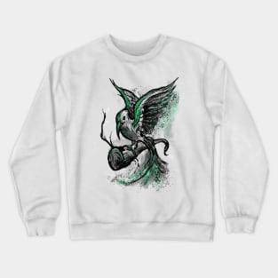 Tropical bird graphic (mint) Crewneck Sweatshirt